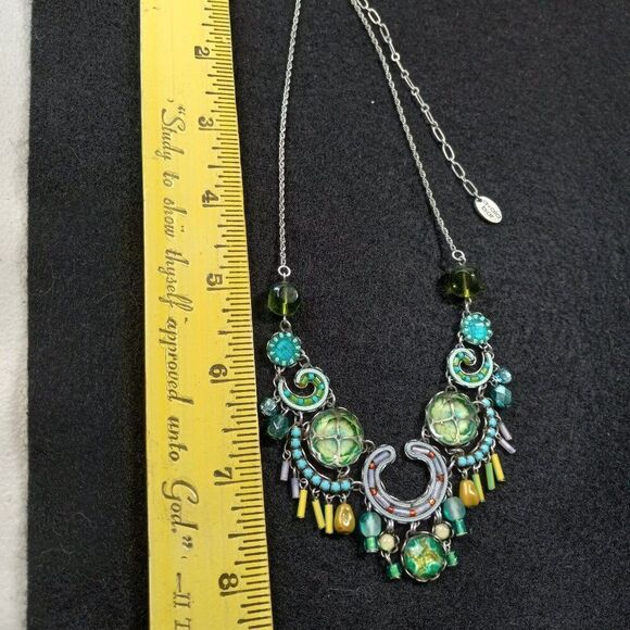 Ayala Bar Signed Handcrafted Double 4 leaf clover Statement  Necklace - Picture 8 of 8